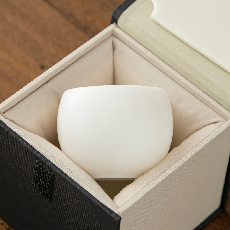 象牙白素烧玉瓷主人杯红茶大容量品茗杯单杯喝茶杯子单个礼盒高级