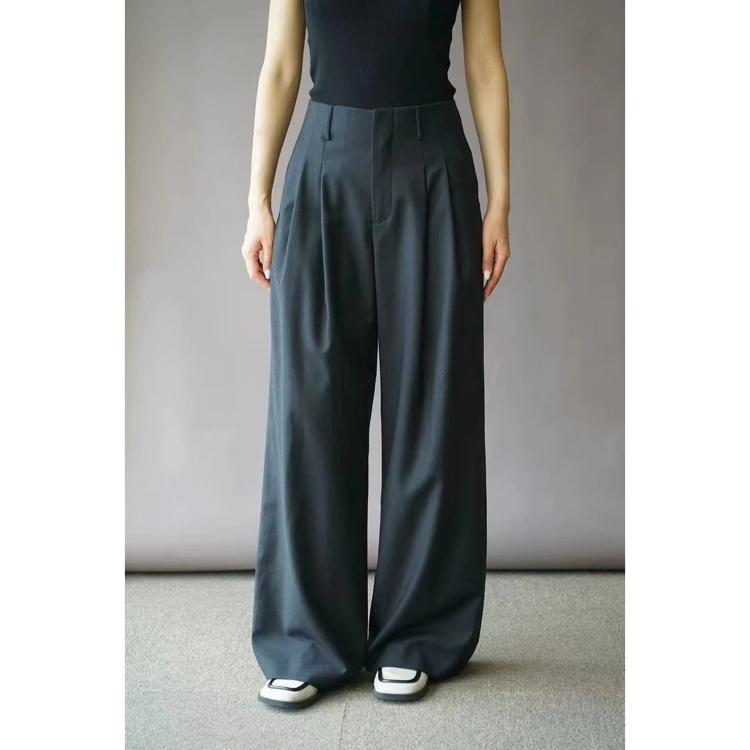 IH 女士Marzotto面料100%羊毛休闲阔腿裤241WP996009-PR