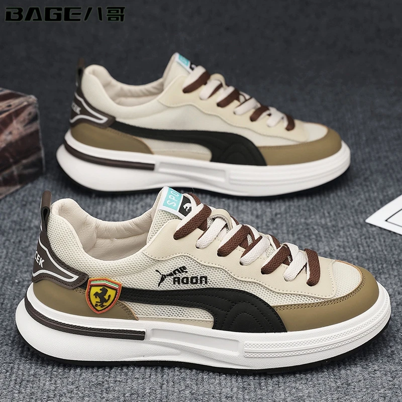 八哥男鞋夏季薄款透气防臭休闲软底轻便运动鞋男士轻薄增高网面鞋