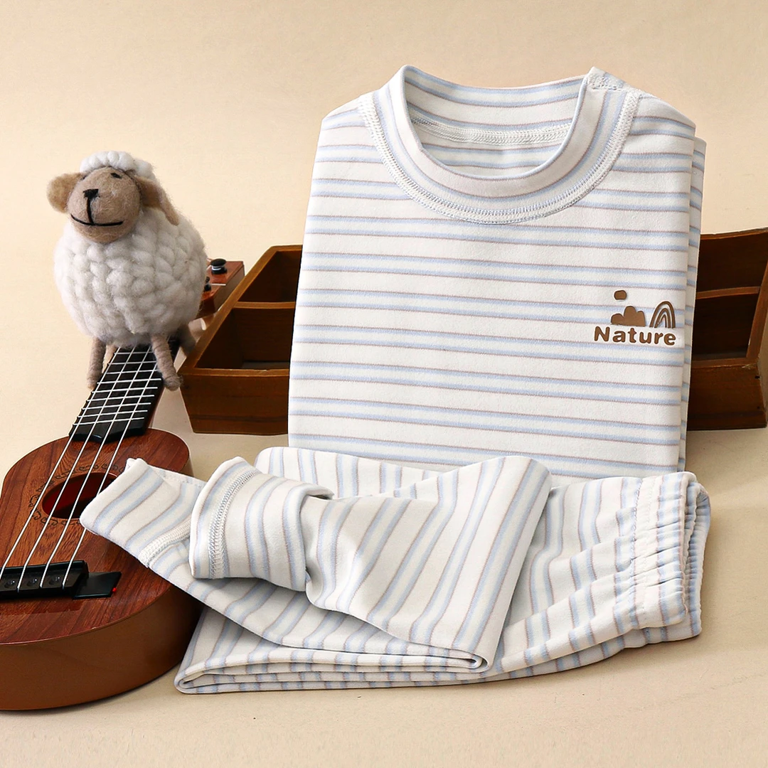 男童儿童舒绒套装无骨秋冬秋衣纯棉秋裤女童保暖内衣宝宝长袖睡衣