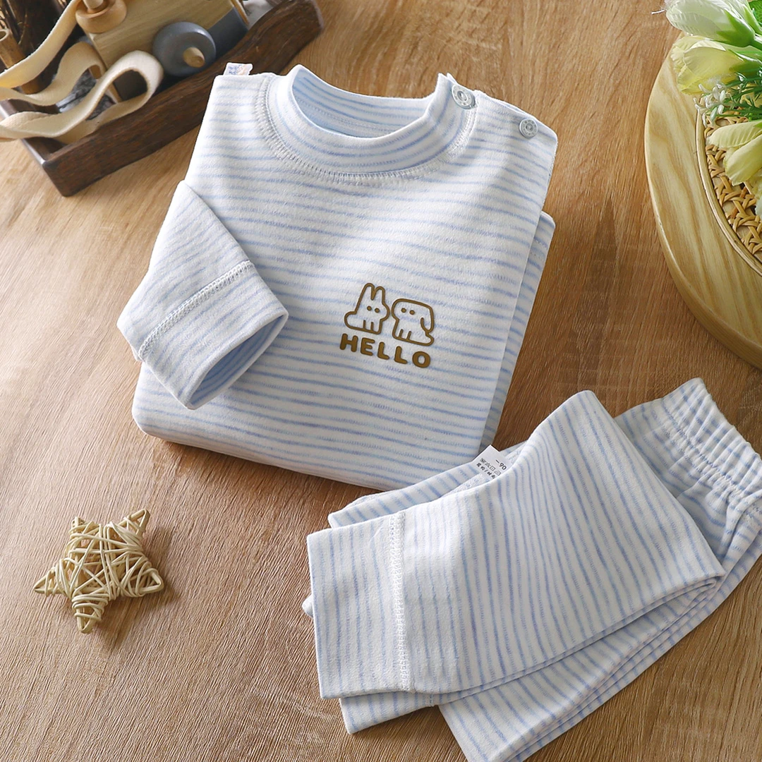 小方迪儿童无骨舒绒内衣套装秋衣打底保暖加厚宝宝家居服长袖睡衣