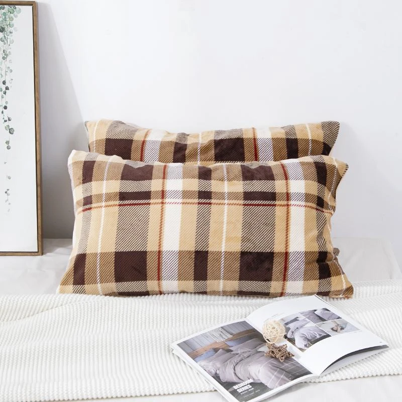 天竺良品法兰绒枕套牛奶绒秋冬加绒信封式枕头套 SJ-1536