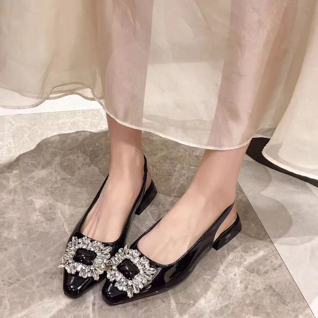 夏季软底网红方头包头半托时尚玛丽珍外穿凉拖鞋8202-1