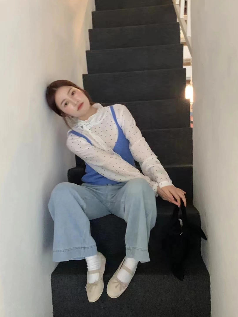 200-299晨太阳春夏宽松针织合集韩系春夏百搭慵懒风针织上衣女