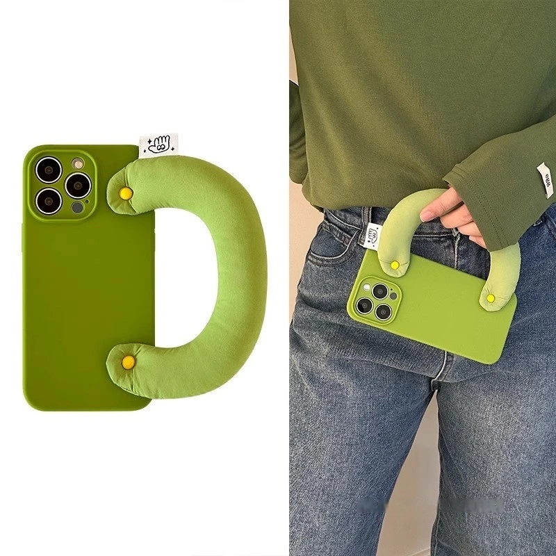 芥末绿充棉手提腕带适用小米15手机壳14红米K80/Note14苹果17华为