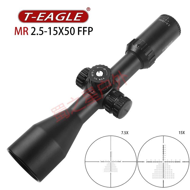 突鹰新款前置瞄准镜MR2.5-15X50FFP高清高抗震红绿灯光广角十字镜