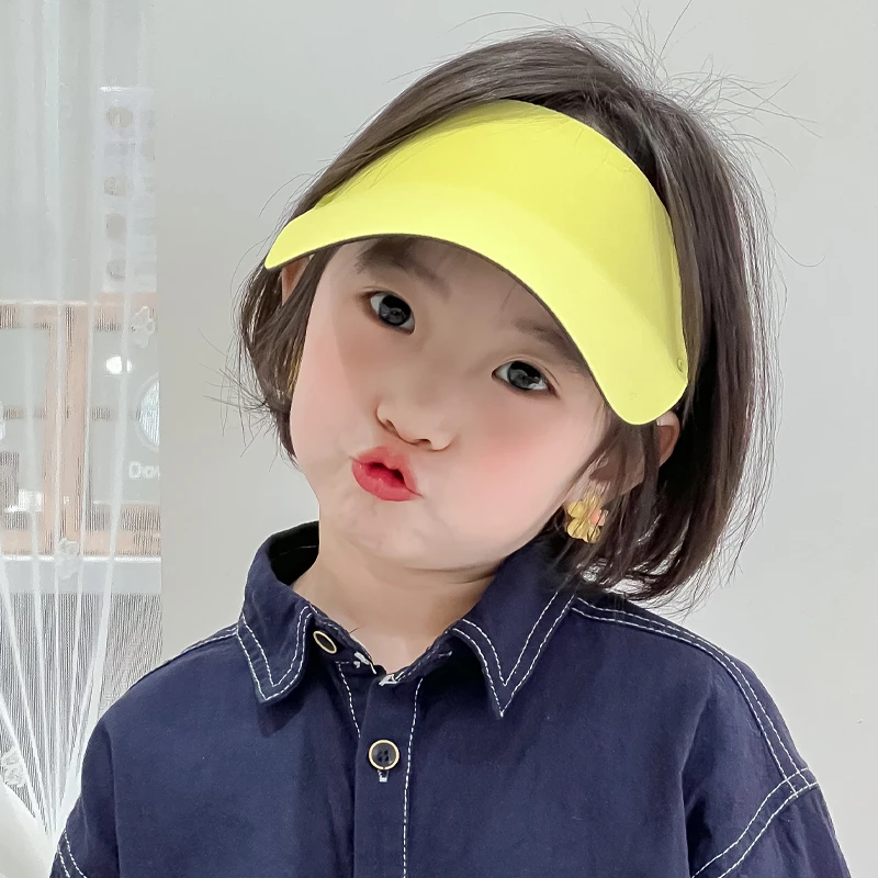 夏季儿童运动户外防晒帽遮阳帽太阳帽宝宝空顶帽男女童防紫外线帽