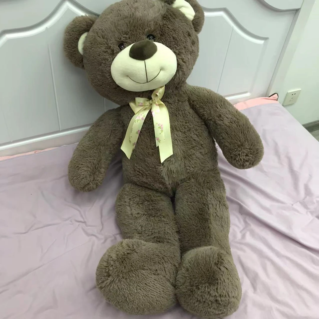 可爱110厘米长毛泰迪熊大号毛绒玩具