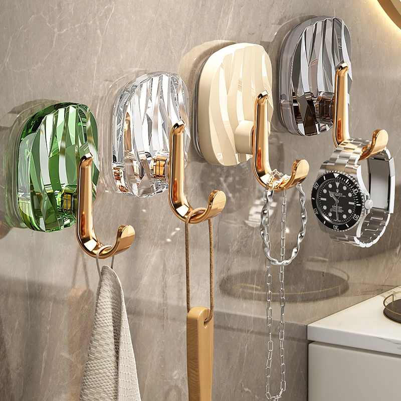 芯隆网红轻奢挂钩粘胶承重强力免打孔创意粘钩墙壁浴室客厅粘贴片