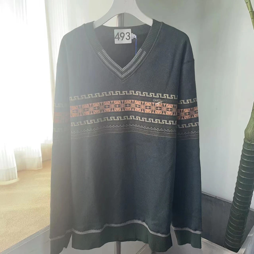 493号 提花加绒T恤百搭保暖打底衫V领宽松加厚上衣显瘦大码