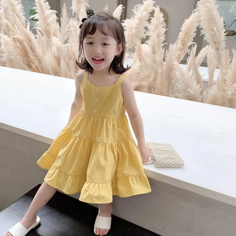 女童夏季连衣裙2024夏装新款儿童洋气吊带裙女宝宝无袖背心公主裙