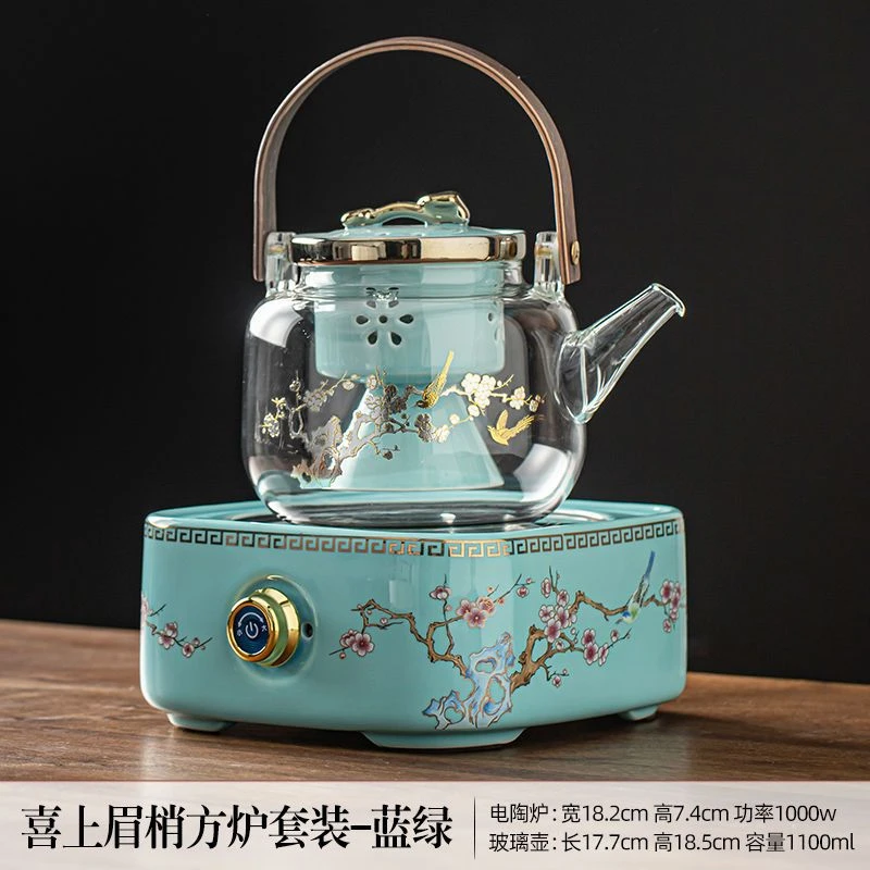 围炉煮茶电陶炉高硼硅玻璃蒸煮茶壶家用烧水壶煮茶壶网红煮茶器炉