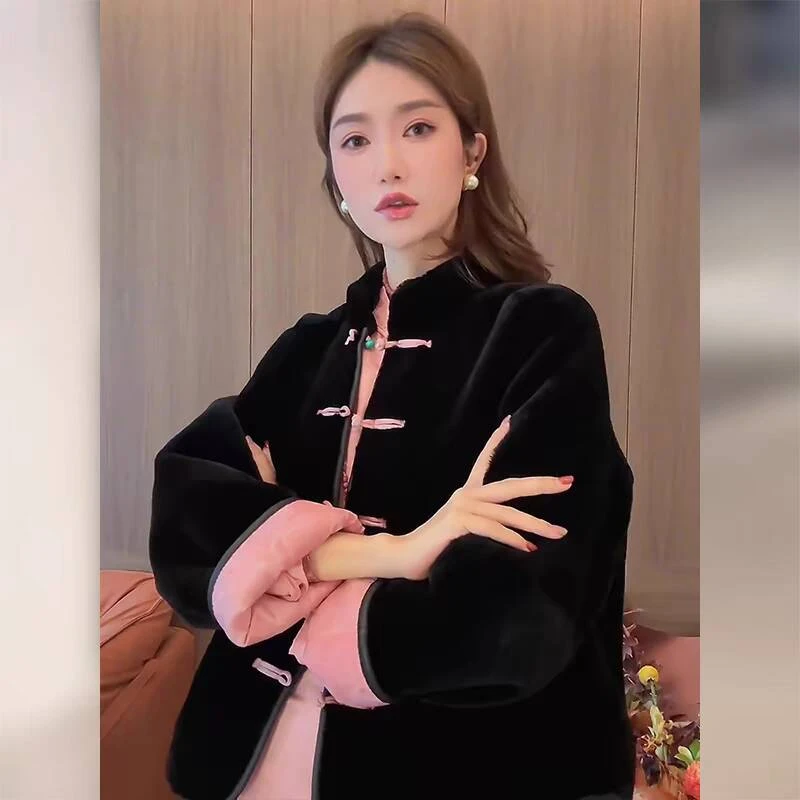 【慧姐专属】轻奢定制提花锦缎中式双面穿棉服宽松国风棉衣外套女