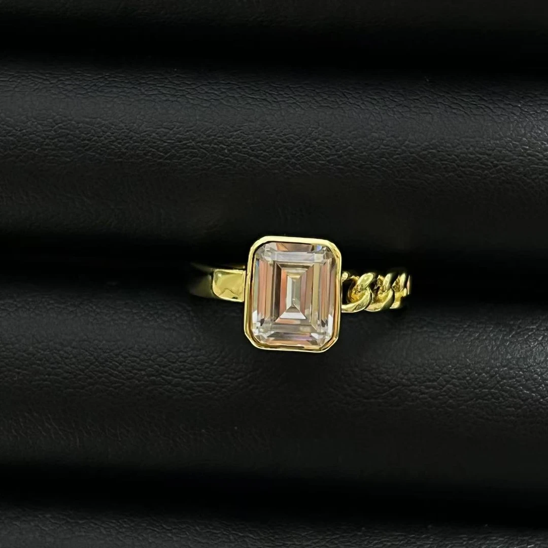 铜合金戒指 轻奢气质简约祖母切白色戒指多样性发货YS1964