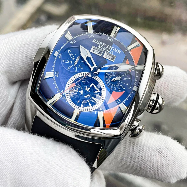 潮男气质高端名表经典酒桶形全自动机械表大表盘防水夜光男士手表