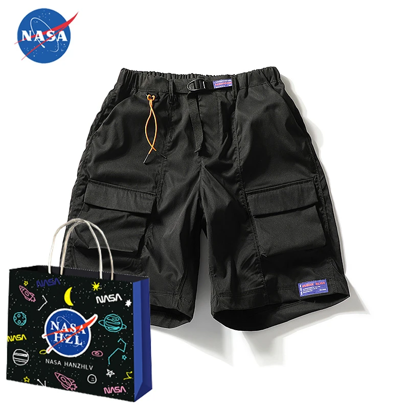 NASA联名五分工装裤男2023夏季潮牌日系情侣短裤男女多口袋直筒裤