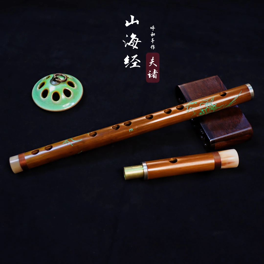 呼和笛箫专业款高级考级两节短笛老料成人精制笛子竹笛夫诸