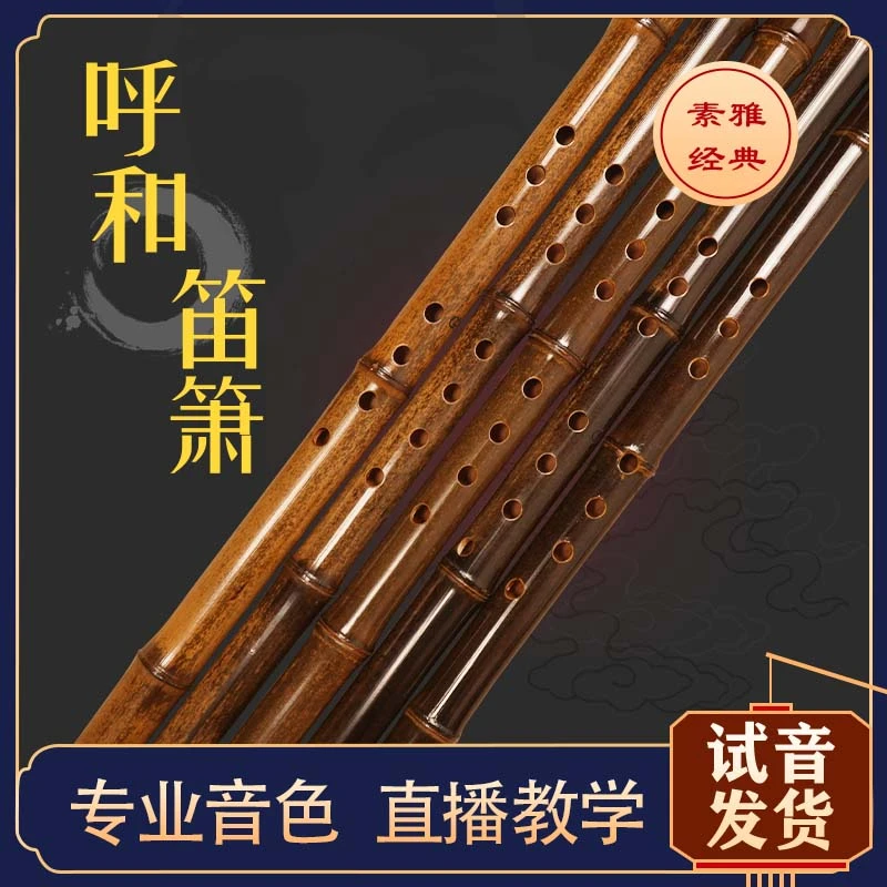 竹合箫坊手制初学入门专业紫竹箫演奏级考级学生成人GF调六八孔箫