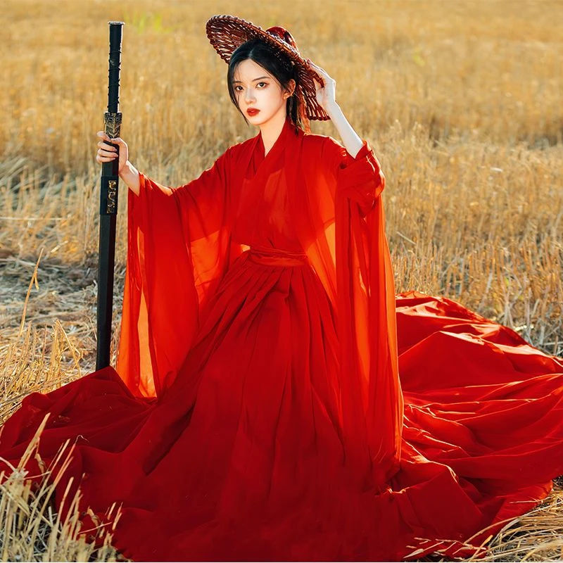 魏晋武侠古装汉服女夏新中式摄影新款马面裙齐胸襦裙高贵上档次