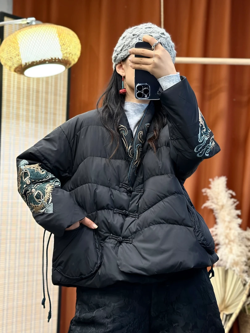 【单色】中式拜年服盘扣23188羽绒服中国风时尚秋冬中式加厚