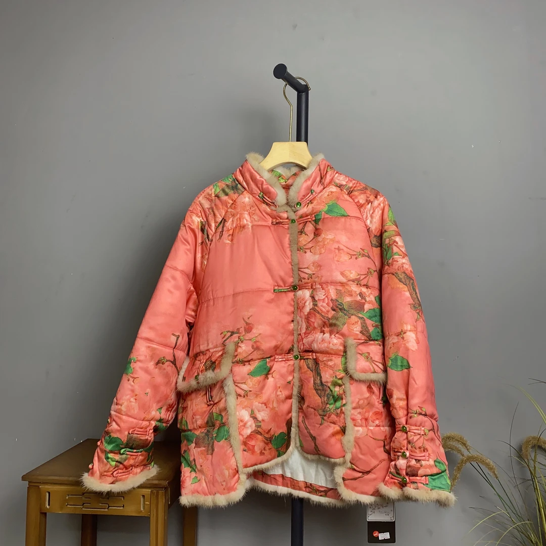 民族风刺绣棉服宽松显瘦棉衣短款文艺古典气质百搭中式复古50095