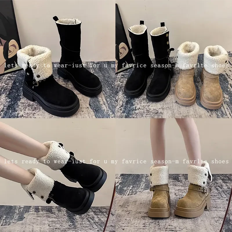 英伦复古厚底马丁靴加绒保暖靴子2024冬季新款爆款时尚百搭学生潮