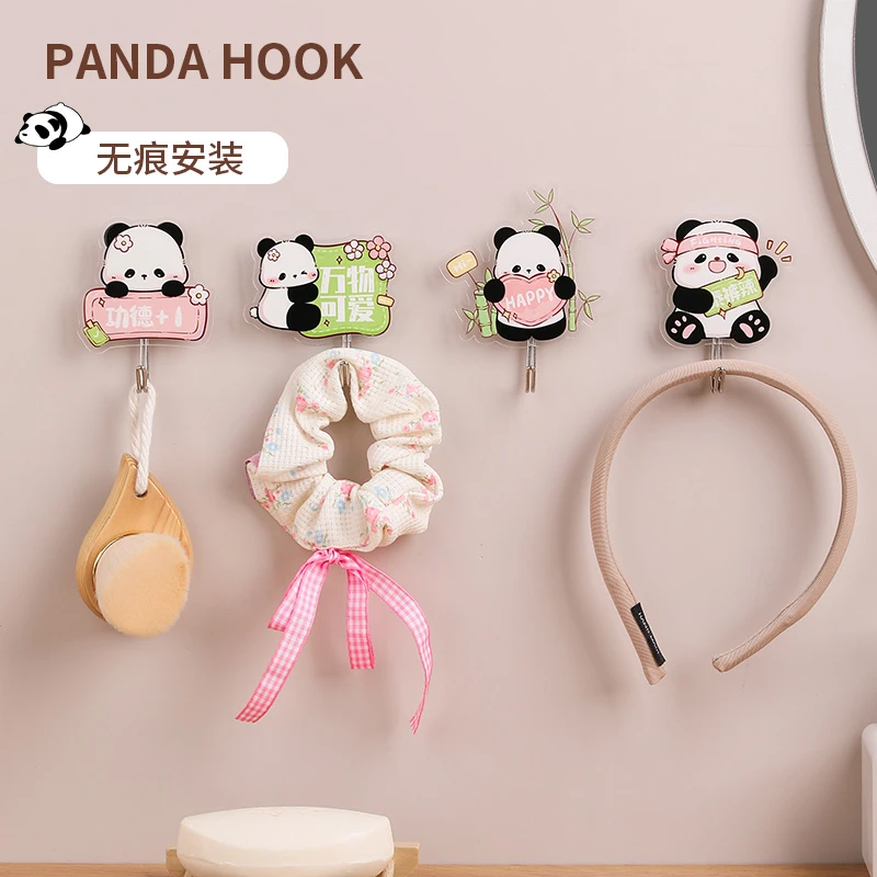熊猫挂钩创意可爱强力承重学生宿舍免打孔卫生间墙上粘胶无痕粘钩