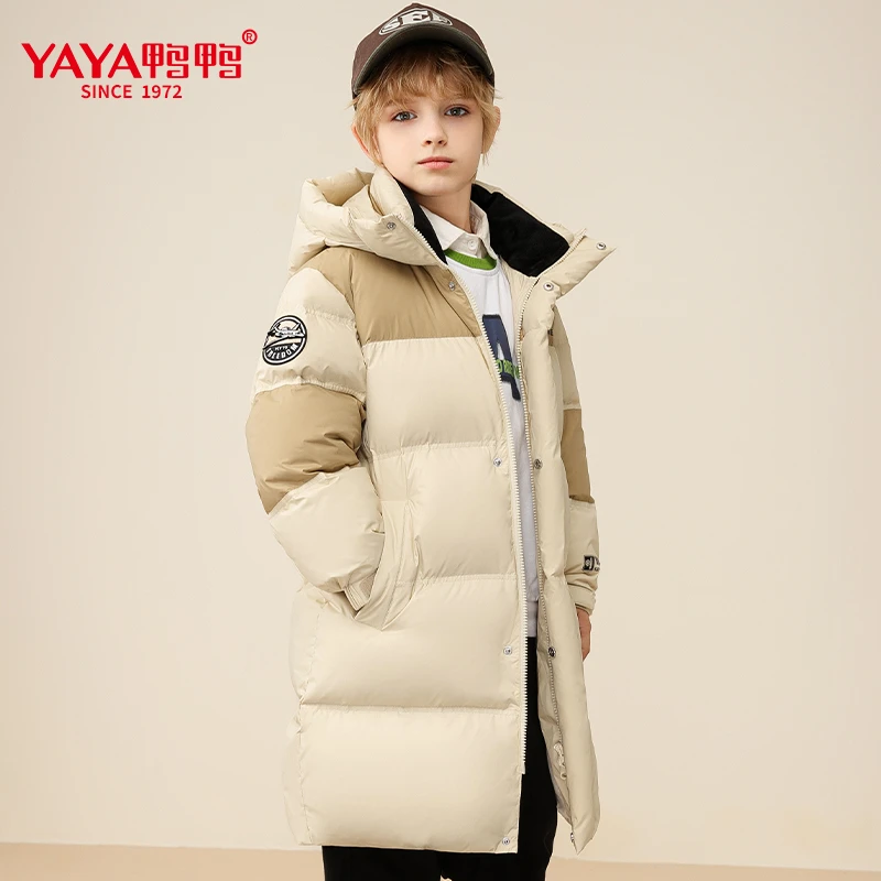 大长款羽绒服 鸭鸭儿童羽绒服加厚男童宽松外套YE3B826223M