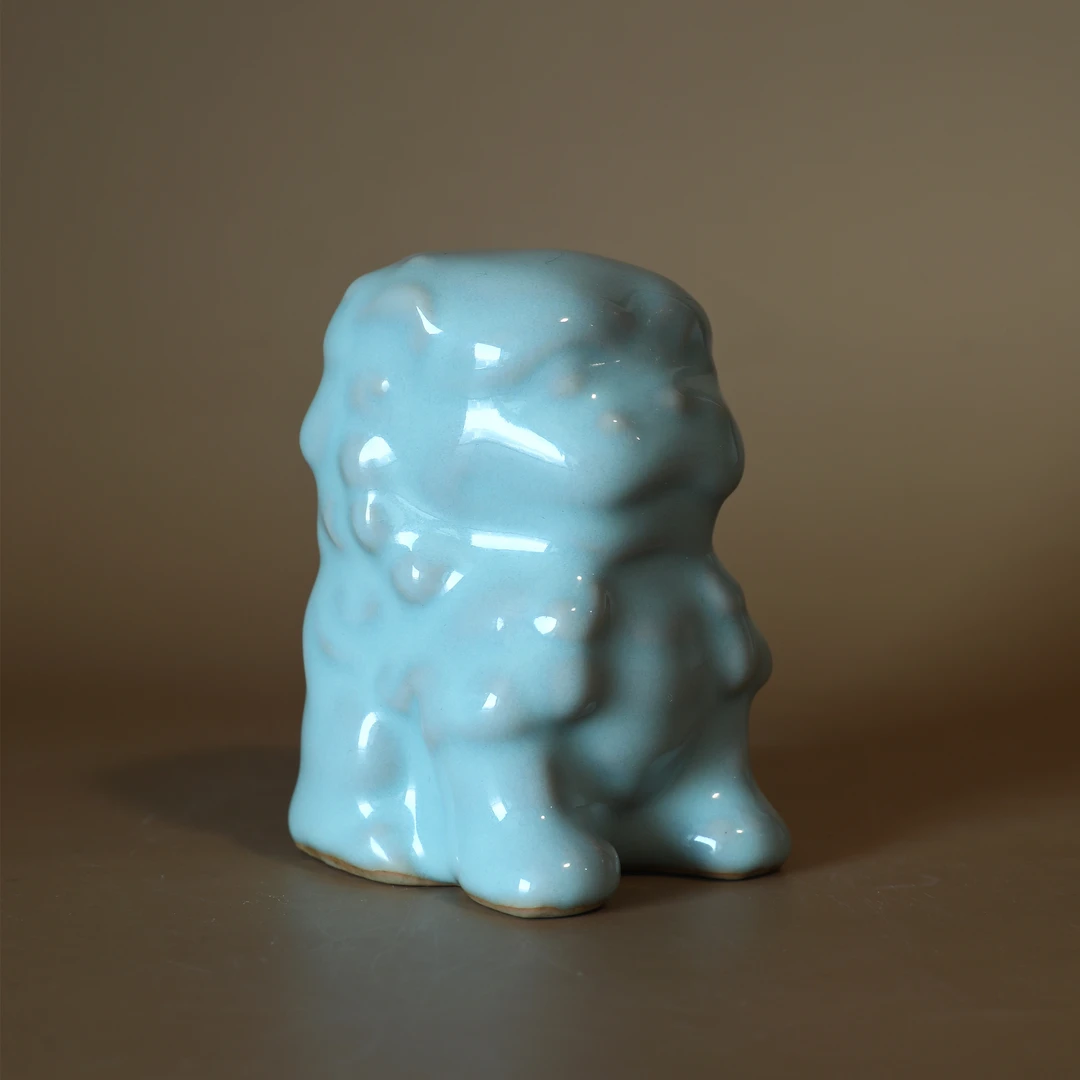 汝瓷小狮子 茶宠 盖置 原产地汝瓷