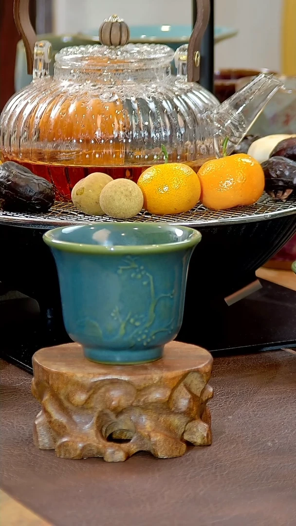 【闪购商品】陶瓷151 【一月 梅花】炭烧钧瓷花神杯 颜