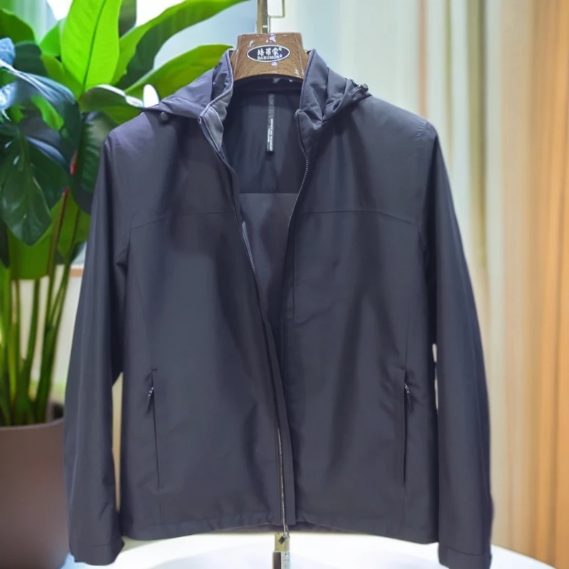 男士加绒加厚夹克上衣商务休闲简约秋冬季外套双面穿