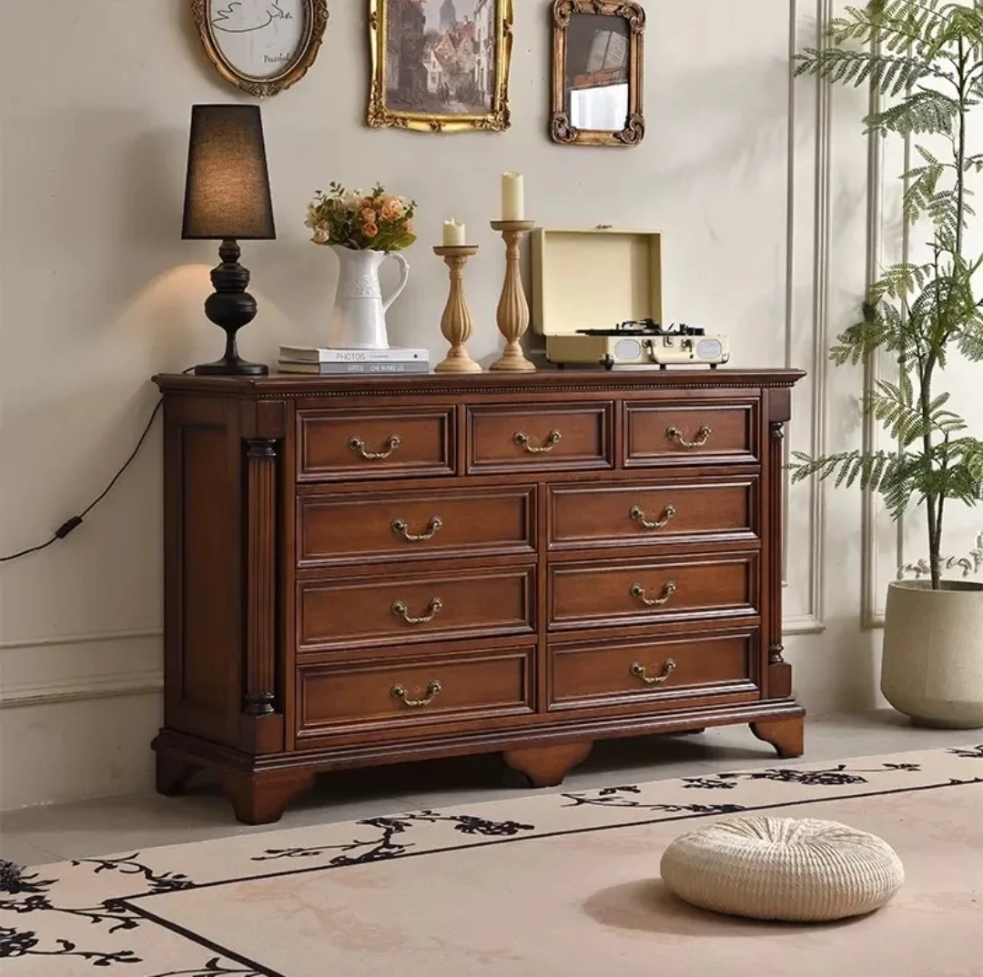 美式复古客厅家用简约五斗柜七斗柜九斗柜收纳柜储物柜玄关抽屉式