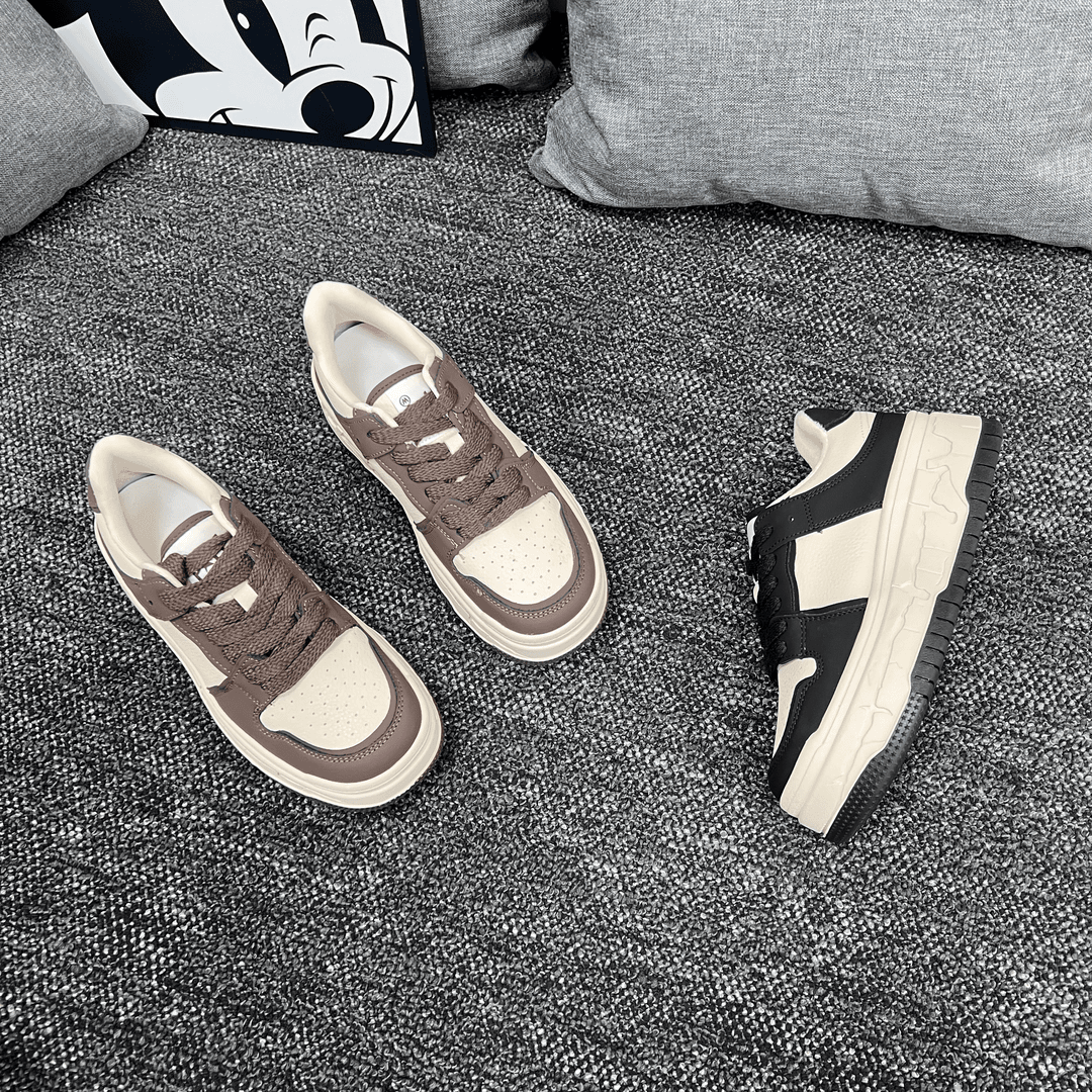 秋季新款冷粘工艺系带厚底舒适板鞋经典百搭休闲女鞋 X 检 6633