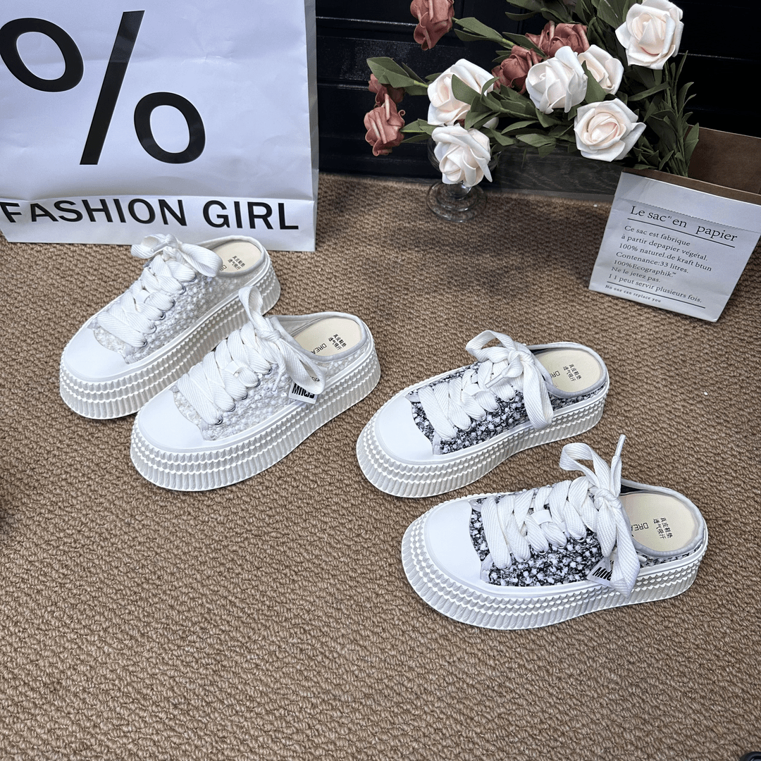 夏季新款时尚半托软底拖舒适平底休闲百搭包头女士拖 X 检 6061