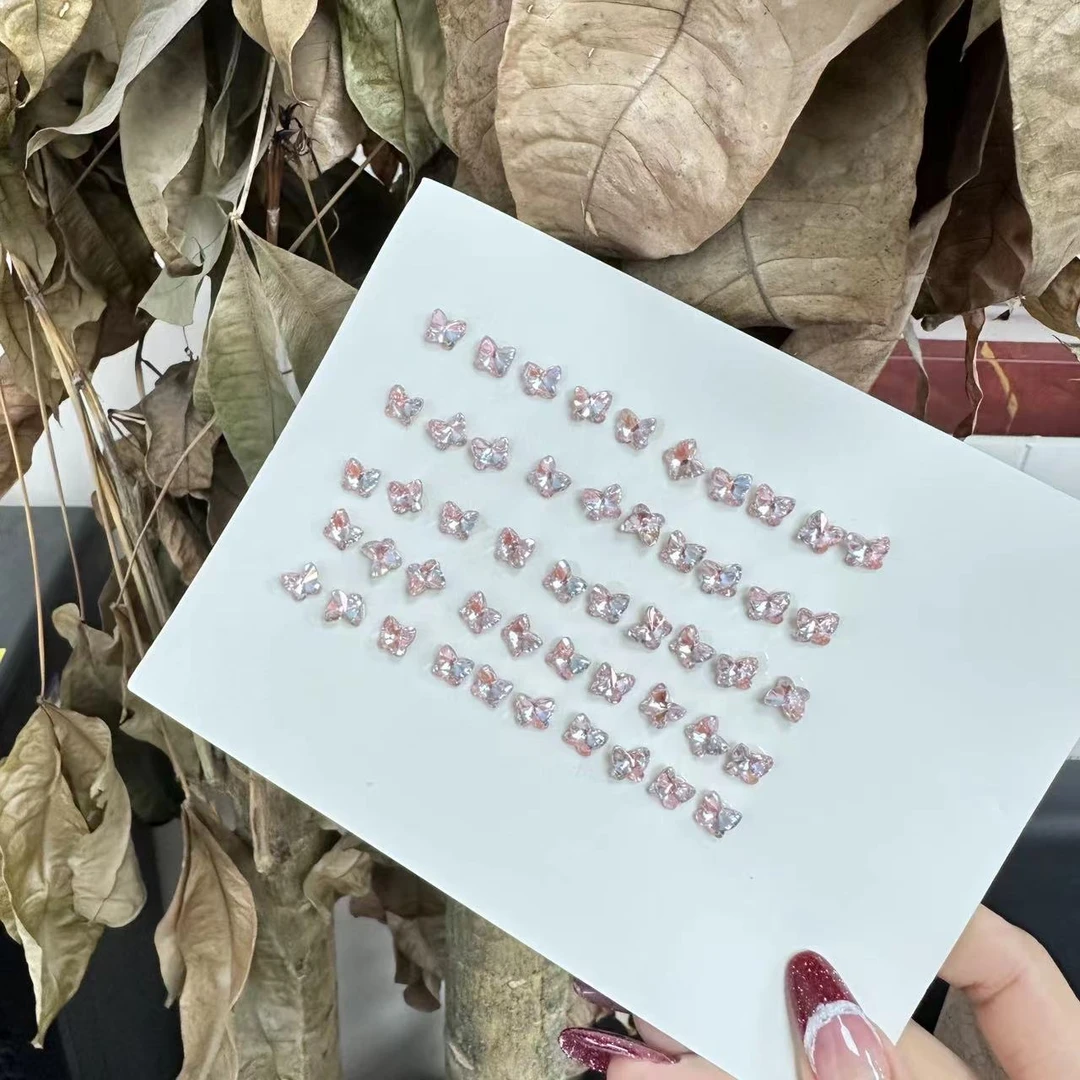 希妹美甲干邑粉尖底蝴蝶