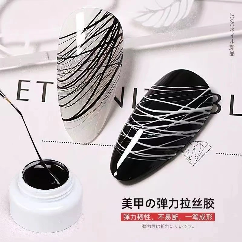 希妹美甲黑 白 拉丝胶