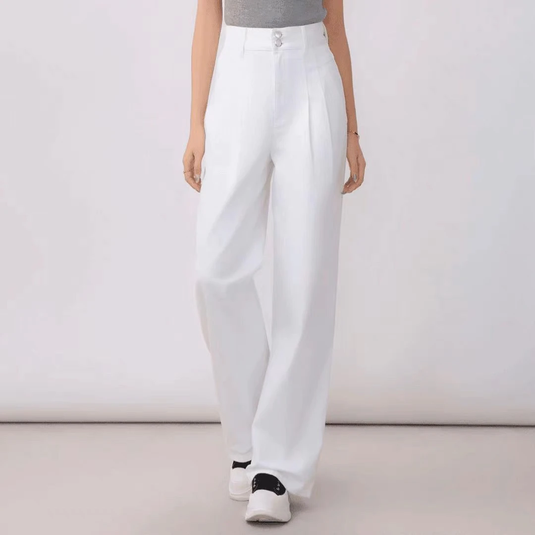 【官方正品】AMASS/阿玛施高腰百搭高级垂感直筒裤5100578