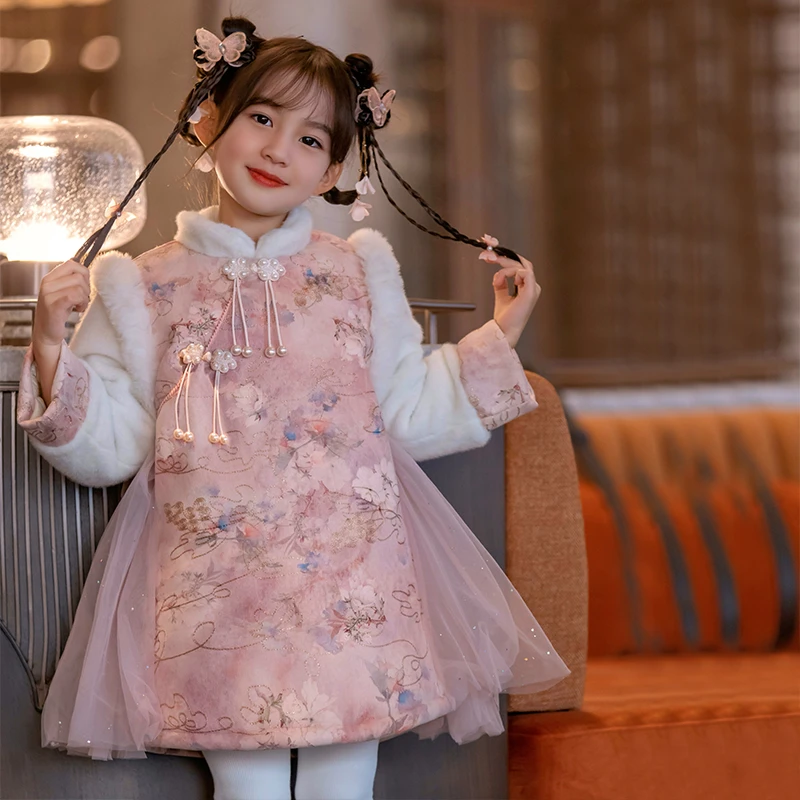 66公主原创设计 女童拜年服儿童新年衣服2023新款国风旗袍裙 Q500