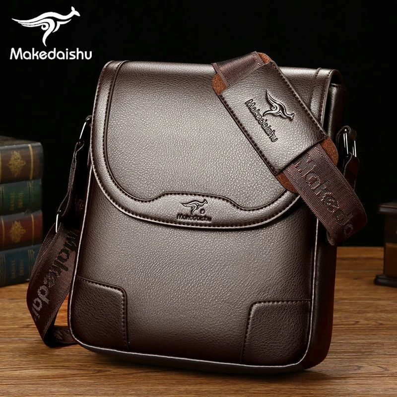 男士挎包休闲斜挎包单肩包男真皮质感休闲小挂包斜肩包潮