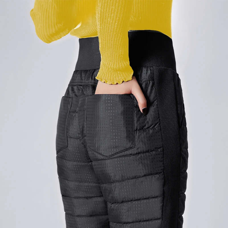 中老年妈妈棉裤女冬季外穿高腰加绒加厚防风保暖弹力时尚显瘦棉裤