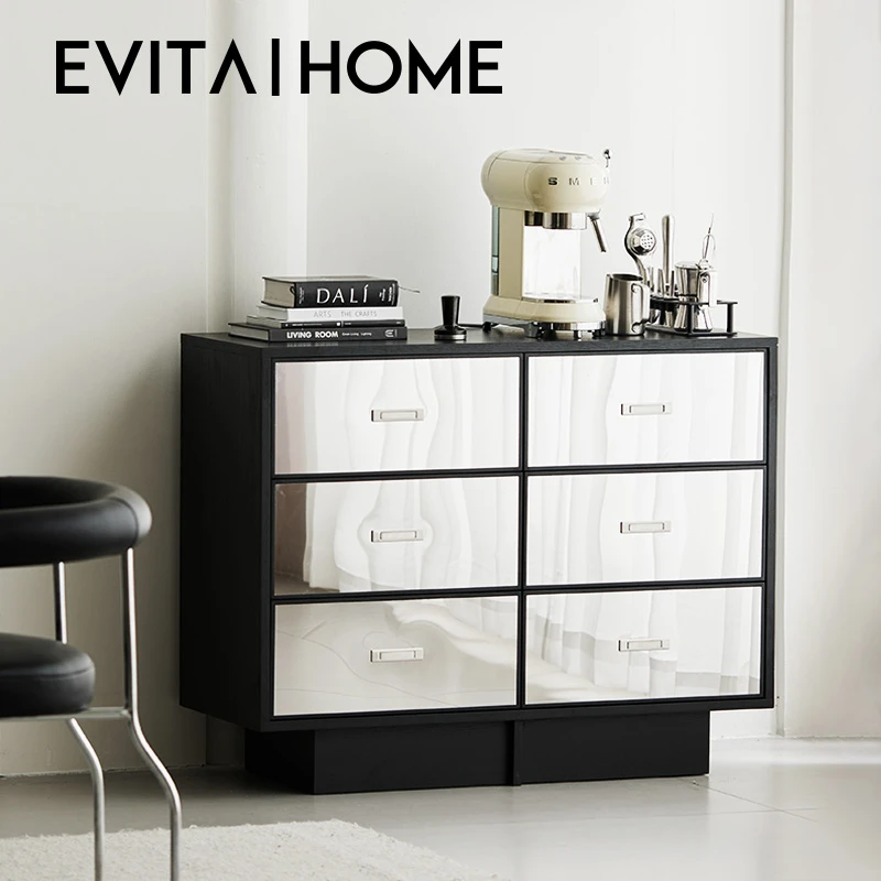 轻奢现代六斗柜靠墙储物柜客厅大容量床尾柜子卧室简约实木收纳柜