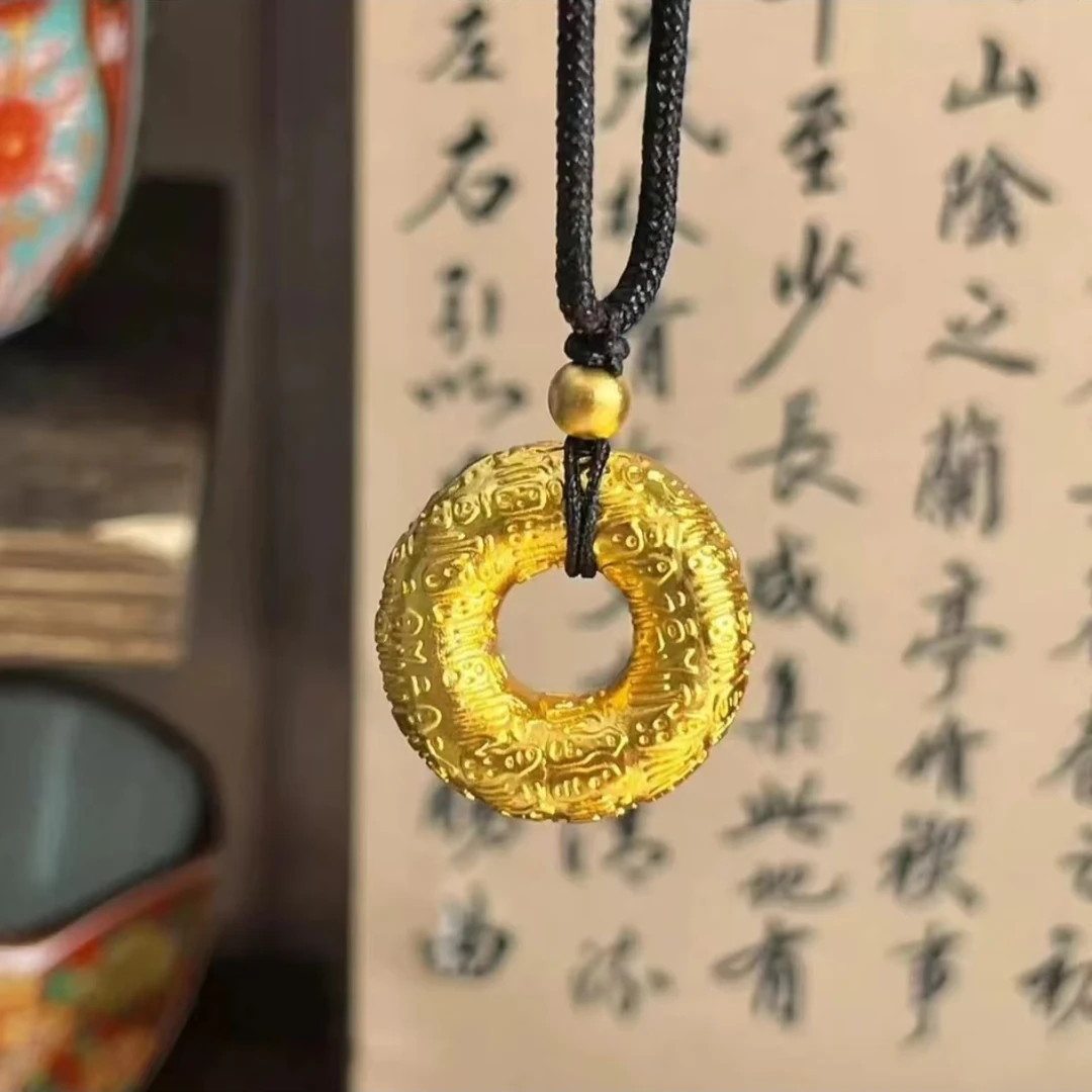 钛钢项链 钛钢项链  大款重款平安扣项链女款手工时尚复古9569