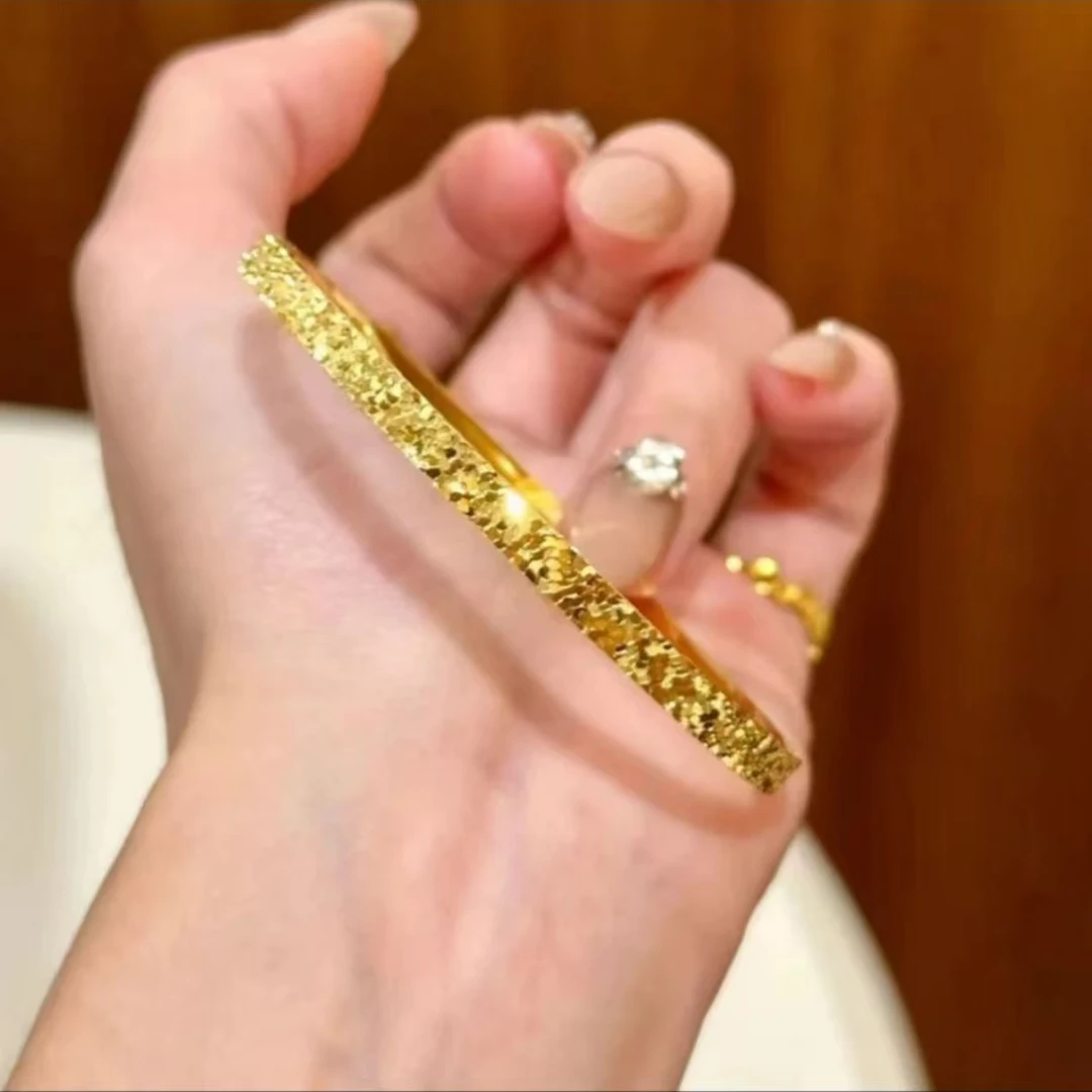 钛钢手镯 钛钢手镯 碎碎冰闪光手镯气质轻奢时尚百搭古法镯子12