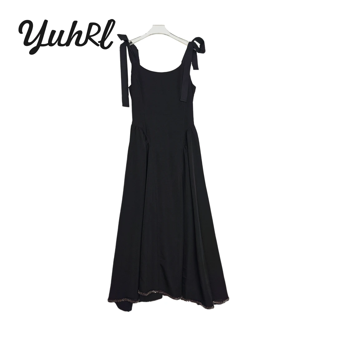 【小云总专属】时尚气质显瘦休闲百搭黑色连衣裙#60002