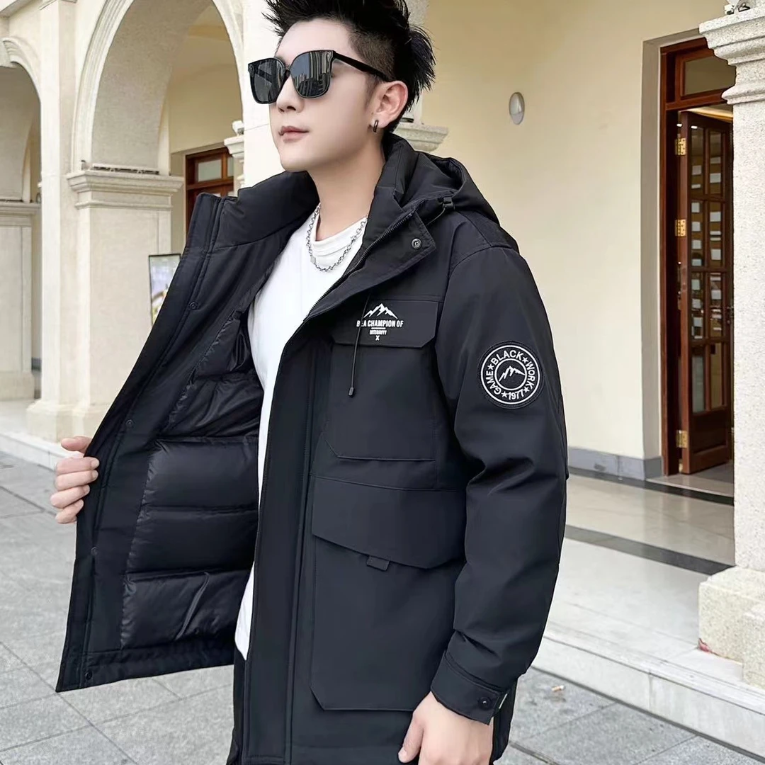 【柱哥柱嫂专属】新款工装户外连帽羽绒服302