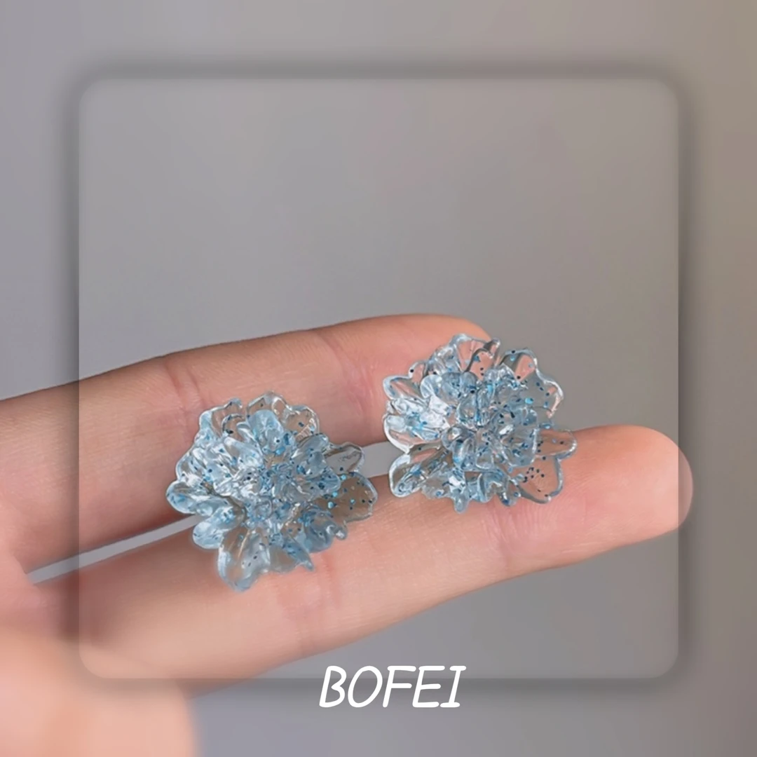 非金属树脂耳饰 【融入花海】气质时尚小众精致素款轻奢复法式879
