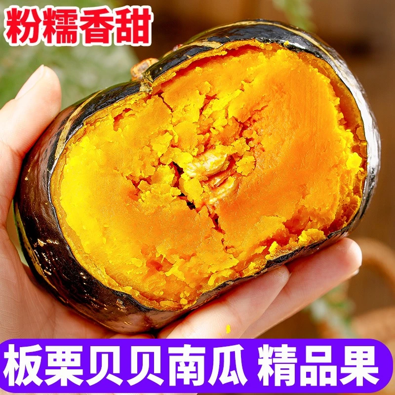 正宗山东贝贝南瓜板栗味小南瓜新鲜1-5斤粉面香甜糯肉厚宝宝辅食