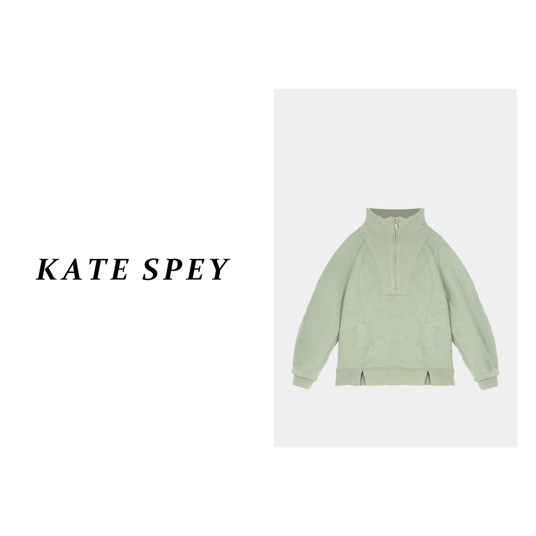 凯特丝蓓627#两色！秋季新款女士半拉链立领设计宽松卫衣柔软亲肤