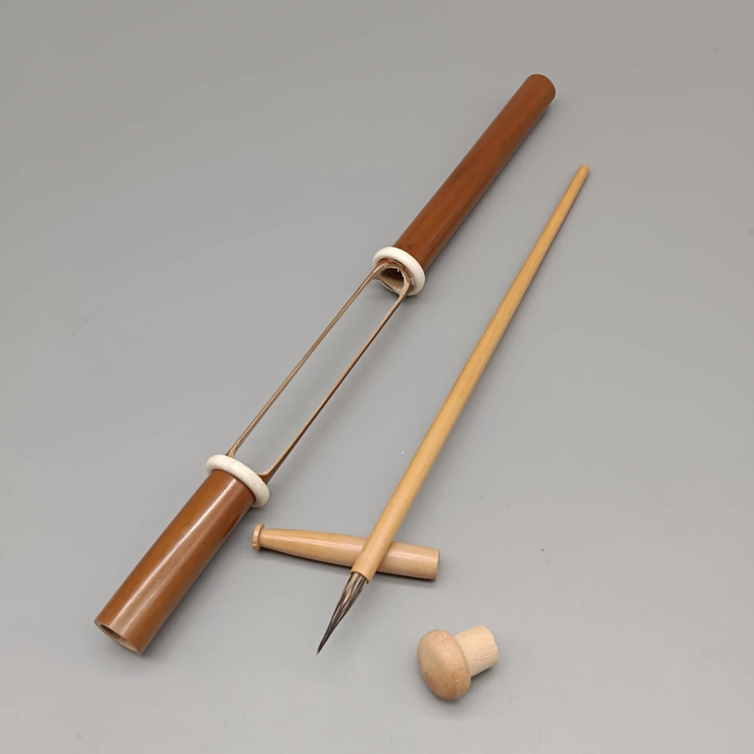 仿秦便携式云梦睡虎地紫毫行草小长锋湖笔瘦金体用笔勾线笔线条笔