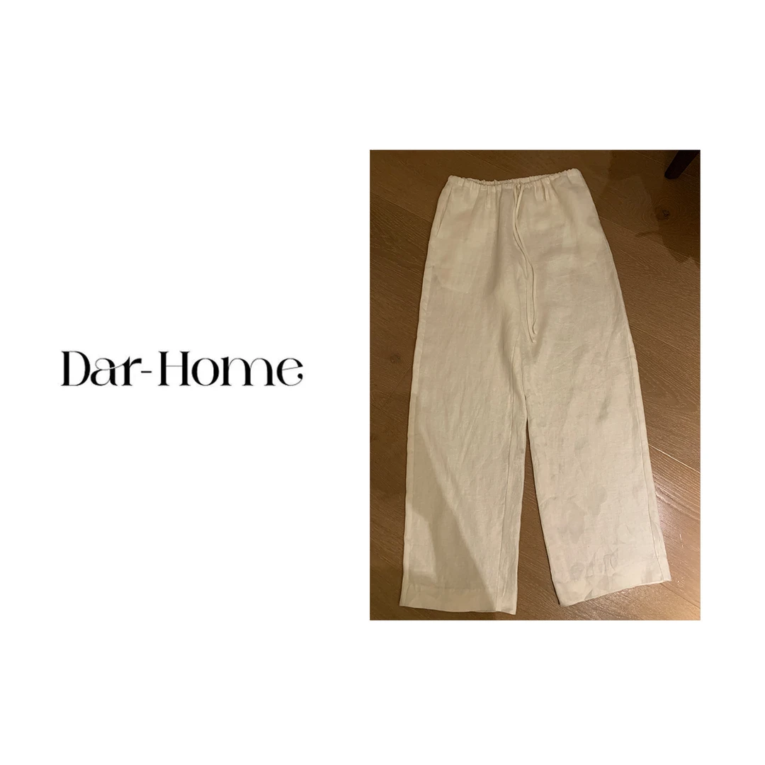 DAR STUDIO 【天S裤】2024新款时尚气质麻料休闲裤12259